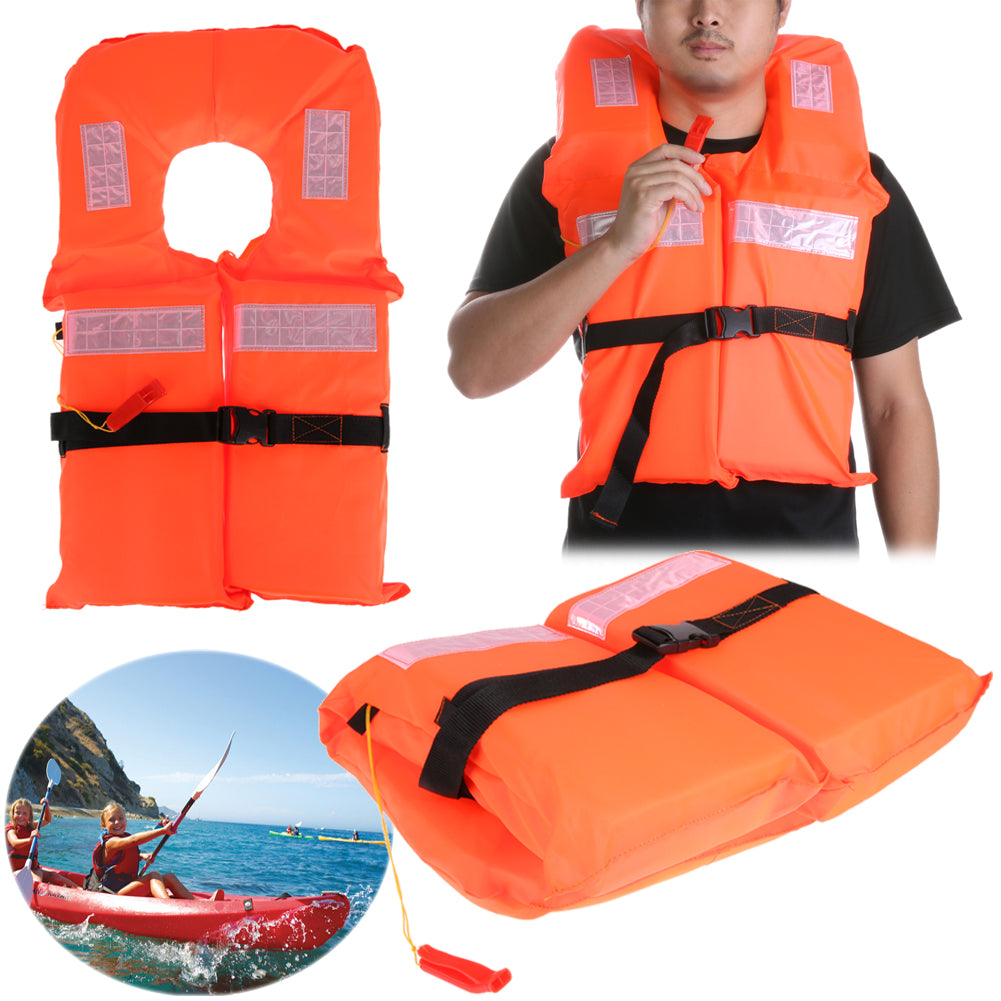 Universal Adjustable Size Life Vest Polyester Life Jacket Foam Flotation Swimming Boating Surfing Safety Vest Jacket Whistle
