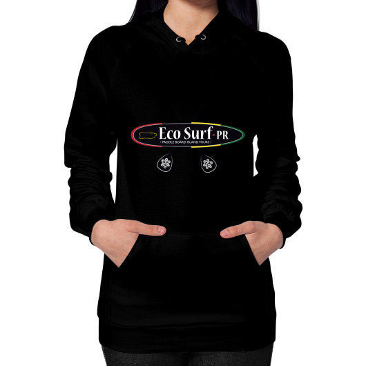 Hoodie (on woman) Black Eco Surf Puerto Rico