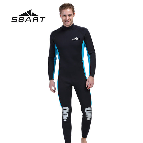 SBART 3mm Neoprene Men Scuba Diving Wetsuit Kite Surfing Snorkeling Full Body Swimwear Water Sports Triathlon Spearfishing Suit