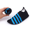 Unisex Water Sports Slip on Men Women Surf Aqua Beach Water Socks Shoes Sport Yoga Swimming Diving Anti-slip Bottom Blue Stripes