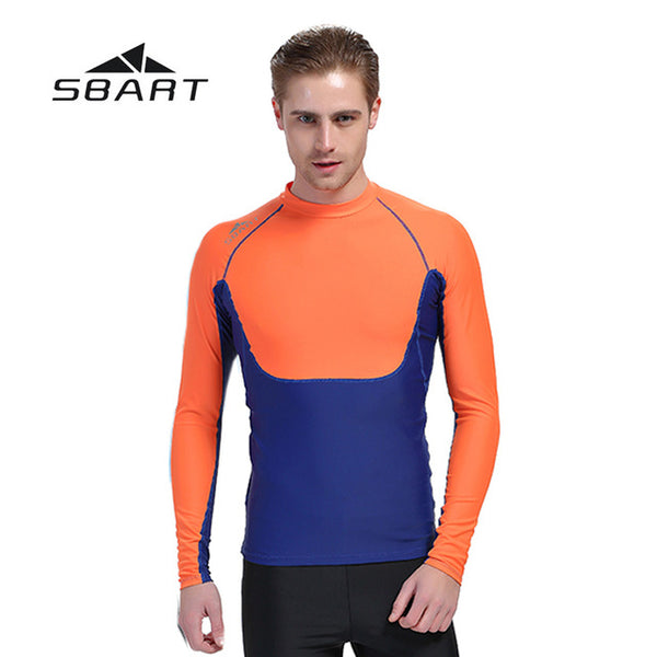 SBART Men Kite Surfing Snorkeling Wetsuit Scuba Diving Rash Guard Long Sleeve Tops &T-Shirt Windsurfing Triathlon Beach Swimwear