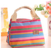 Portable Stripe lunch Bag Food Picnic Lunch Bags for Women kids Men Cooler Lunch Box Bag Tote outdoor camping picnic bag