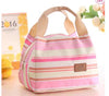 Portable Stripe lunch Bag Food Picnic Lunch Bags for Women kids Men Cooler Lunch Box Bag Tote outdoor camping picnic bag