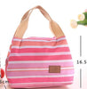 Portable Stripe lunch Bag Food Picnic Lunch Bags for Women kids Men Cooler Lunch Box Bag Tote outdoor camping picnic bag