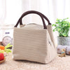 Portable Stripe lunch Bag Food Picnic Lunch Bags for Women kids Men Cooler Lunch Box Bag Tote outdoor camping picnic bag