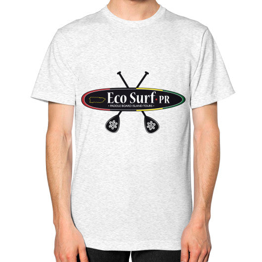 Unisex T-Shirt (on man) Ash grey Eco Surf Puerto Rico