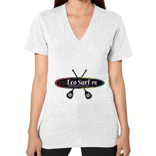 V-Neck (on woman) Ash grey Eco Surf Puerto Rico