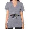 V-Neck (on woman) Tri-Blend Grey Eco Surf Puerto Rico