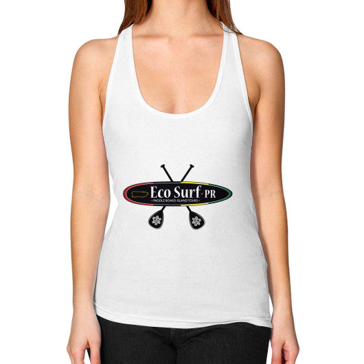 Women's Racerback Tank White Eco Surf Puerto Rico