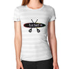 Women's T-Shirt Ash White Stripe Eco Surf Puerto Rico