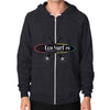 Zip Hoodie (on man) Tri-Blend Black Eco Surf Puerto Rico