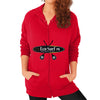 Zip Hoodie (on woman) Red Eco Surf Puerto Rico