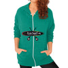 Zip Hoodie (on woman) Tri-Blend Vintage Green Eco Surf Puerto Rico